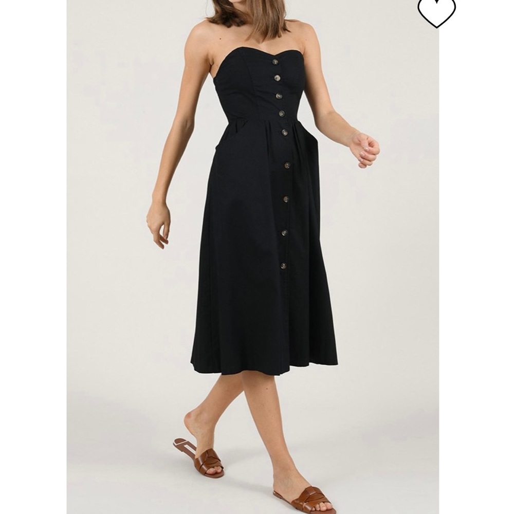 MOLLY BRACKEN Strapless Button Front dress